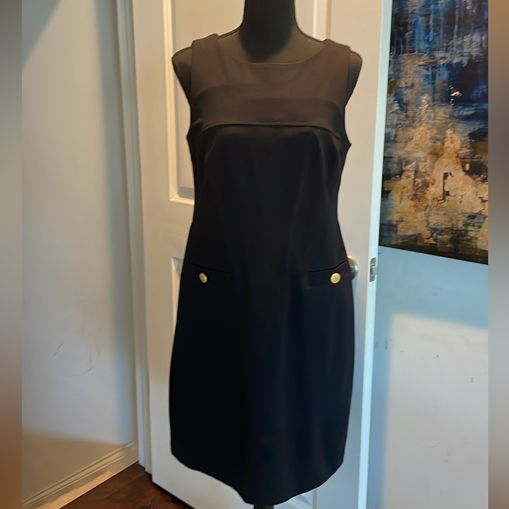 Vince Camuto Structured Classic Dress Size 8 Black Formalwear Workwear Academia